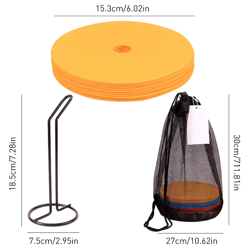 10pcs Soccer Flat Cones Marker - đánh giá và giá Football Training Cone